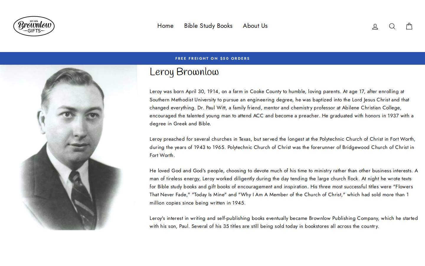 brownlow.com homepage screenshot