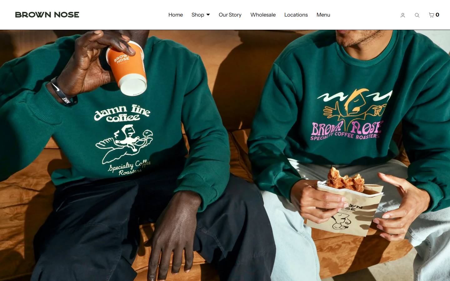 brownnosecoffee.com homepage screenshot