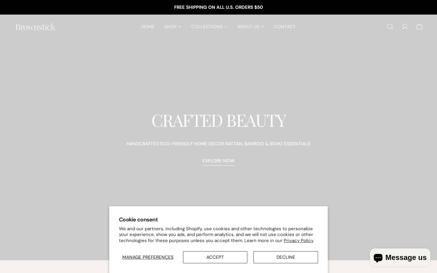 brownstick.com homepage screenshot