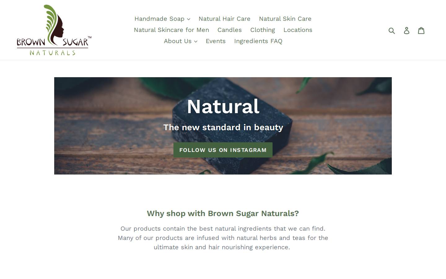 brownsugarnaturals.com homepage screenshot