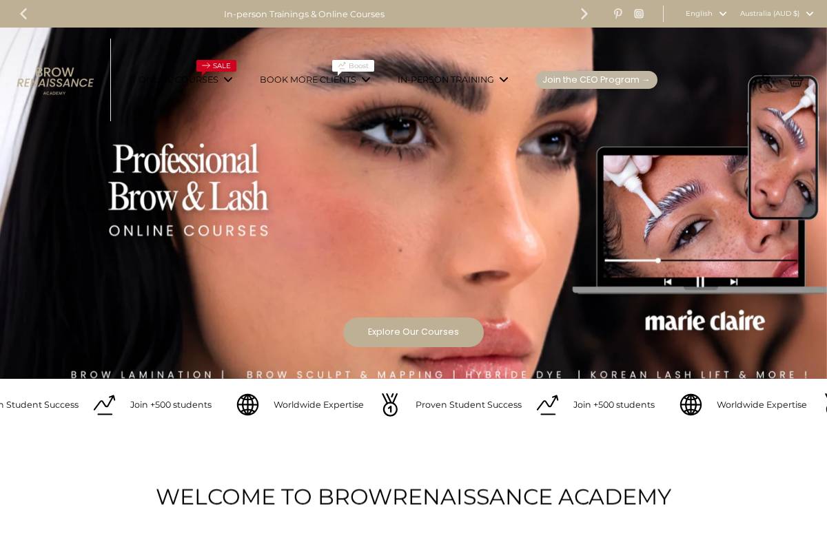 browrenaissanceacademy.com homepage screenshot
