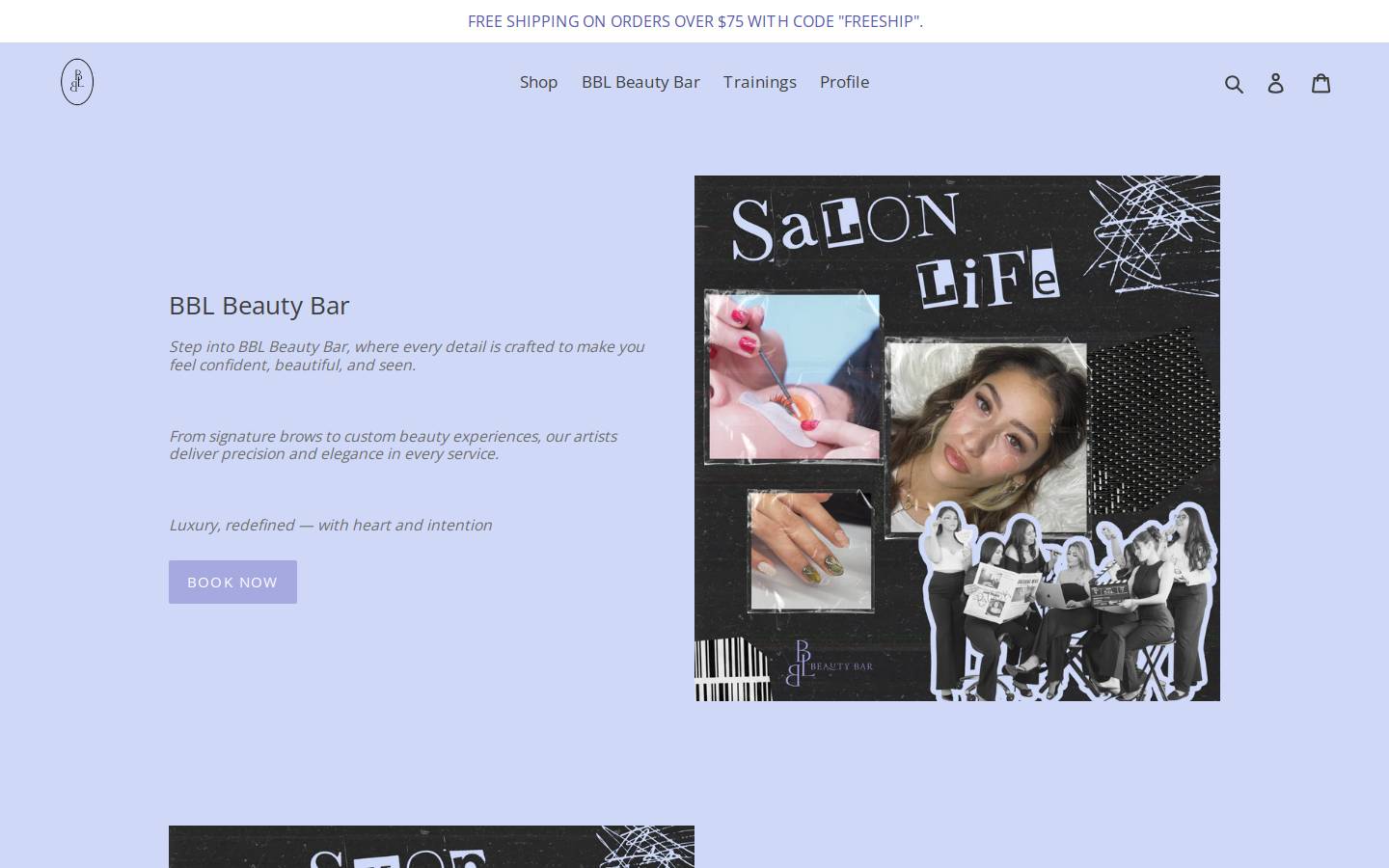 browsbylucy.com homepage screenshot
