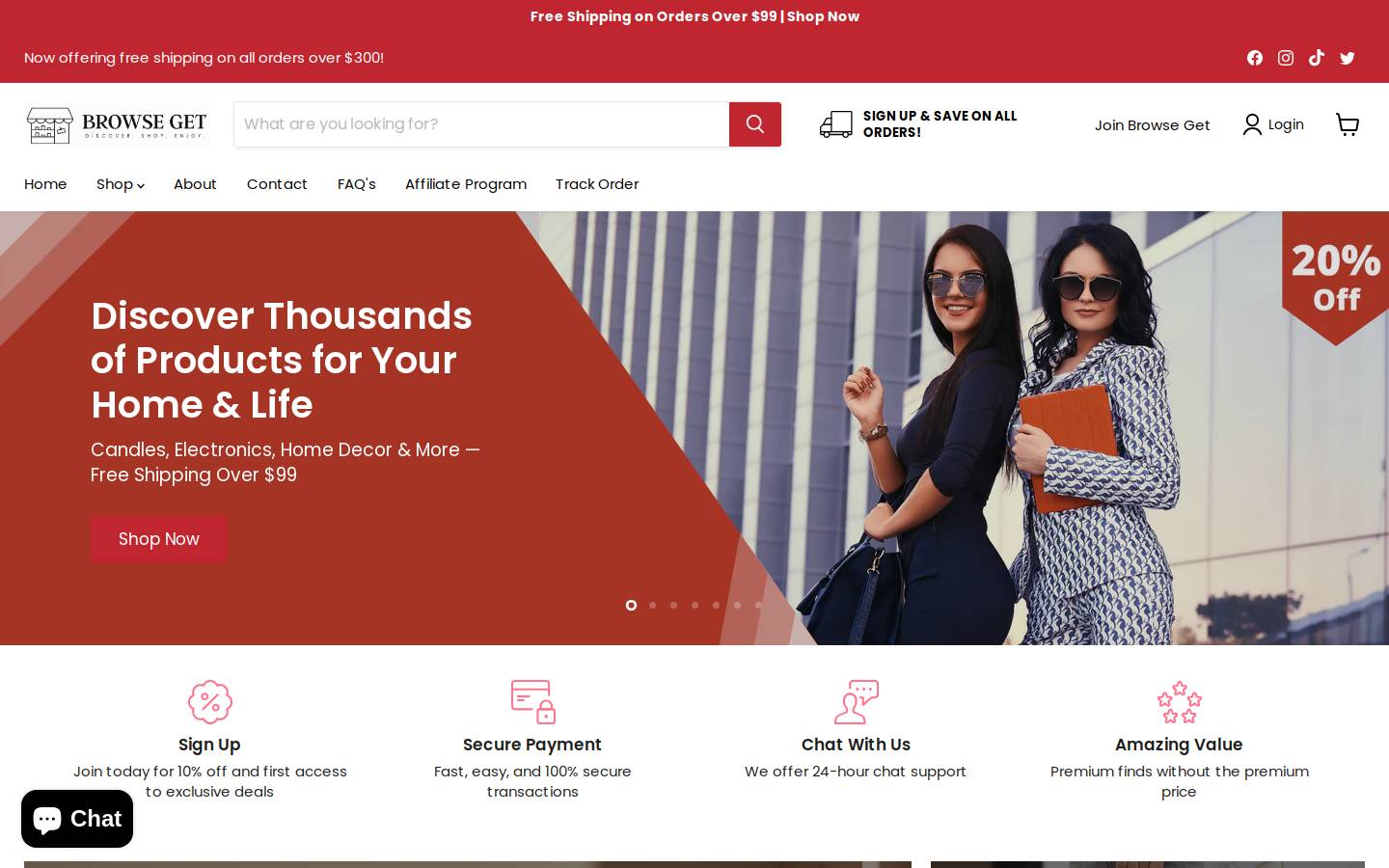 browseget.com homepage screenshot