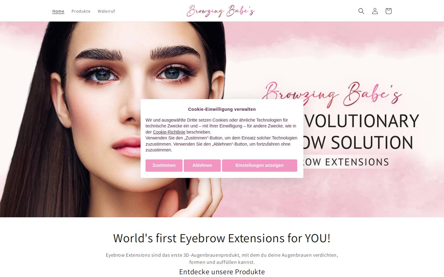 Browzingbabes homepage screenshot