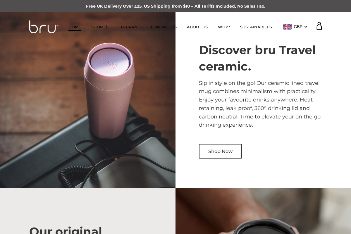 bru homepage screenshot