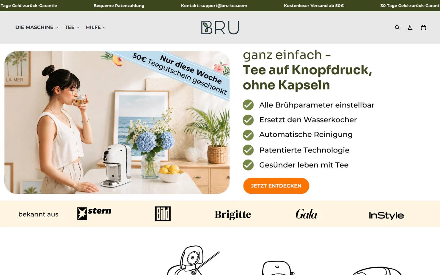 BRU homepage screenshot