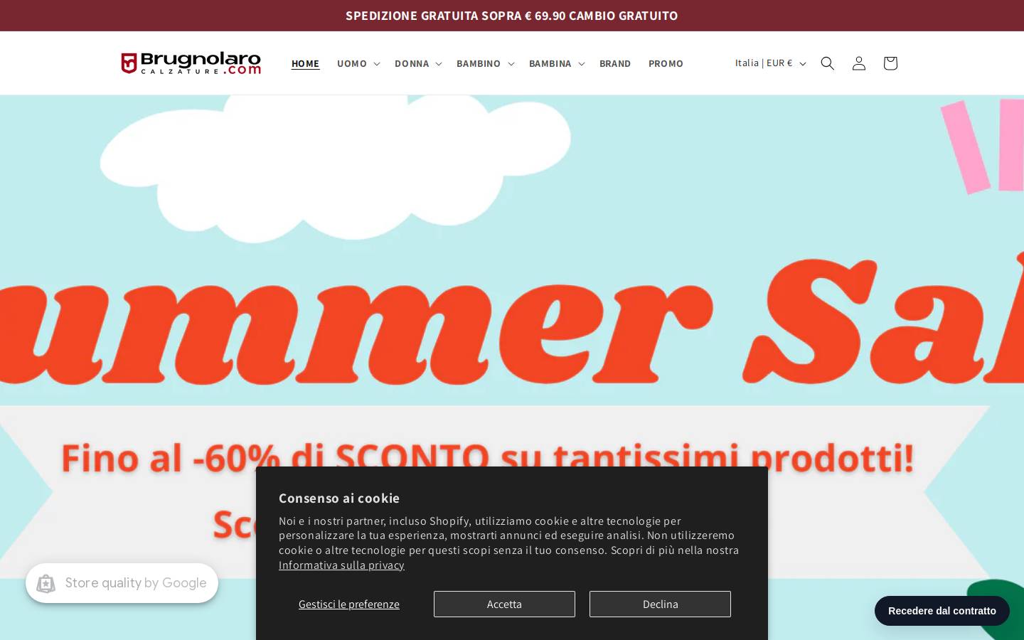 Brugnolaro Calzature homepage screenshot
