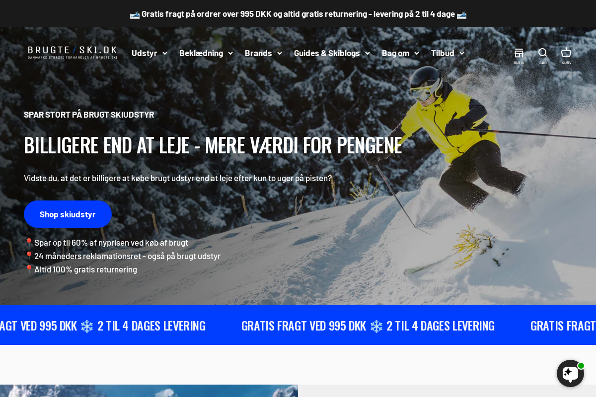 Brugteski.dk homepage screenshot