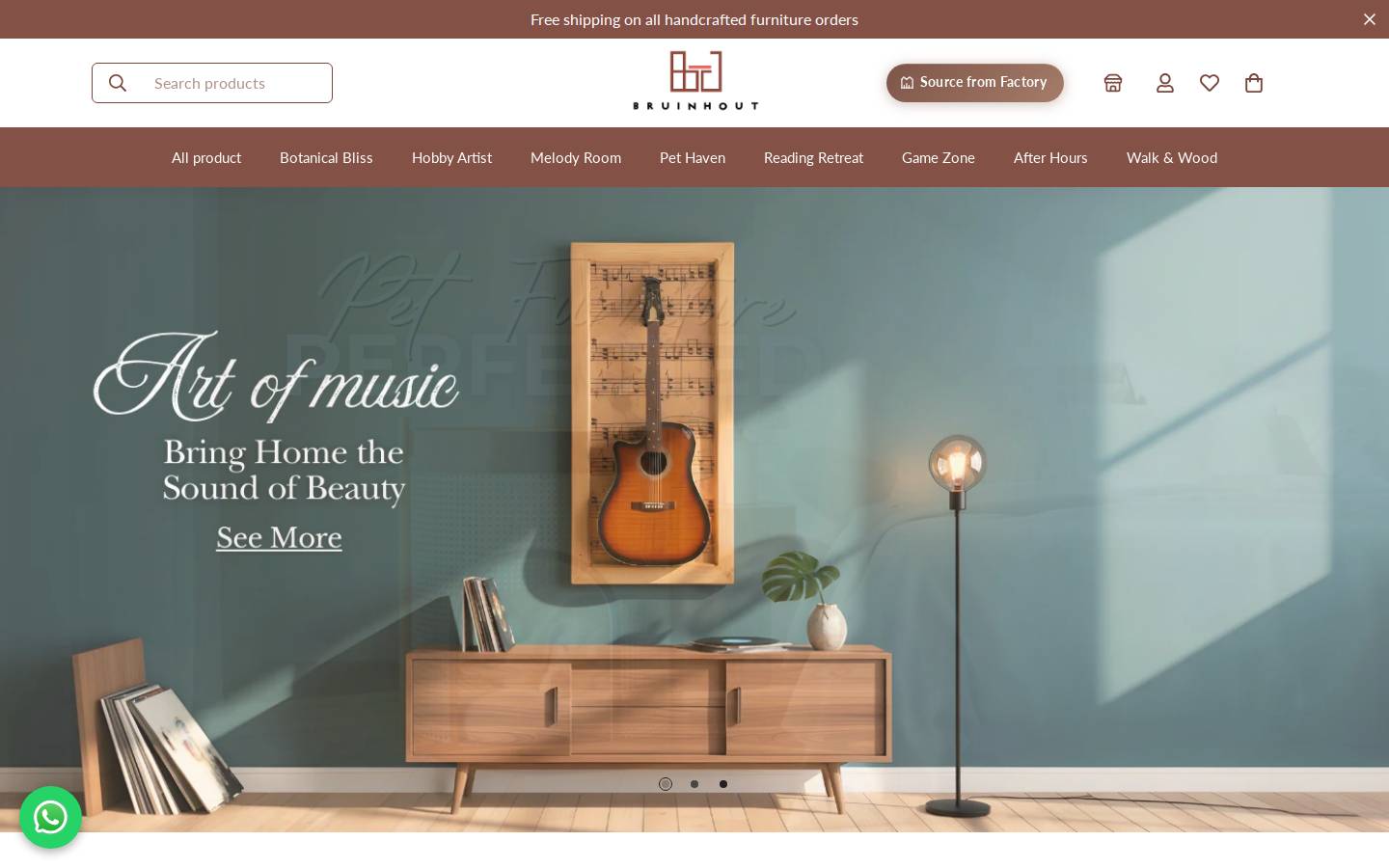 bruinhout.com homepage screenshot