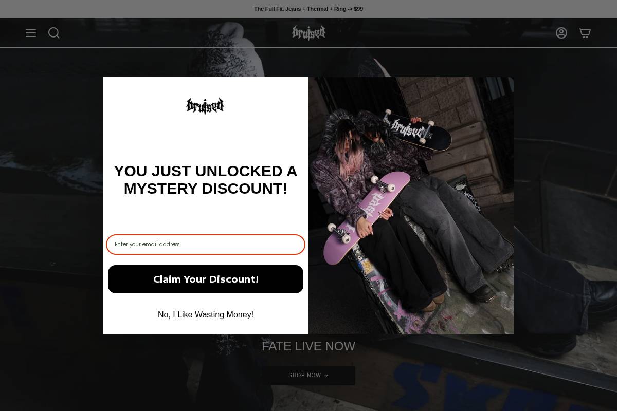 Bruisedla homepage screenshot