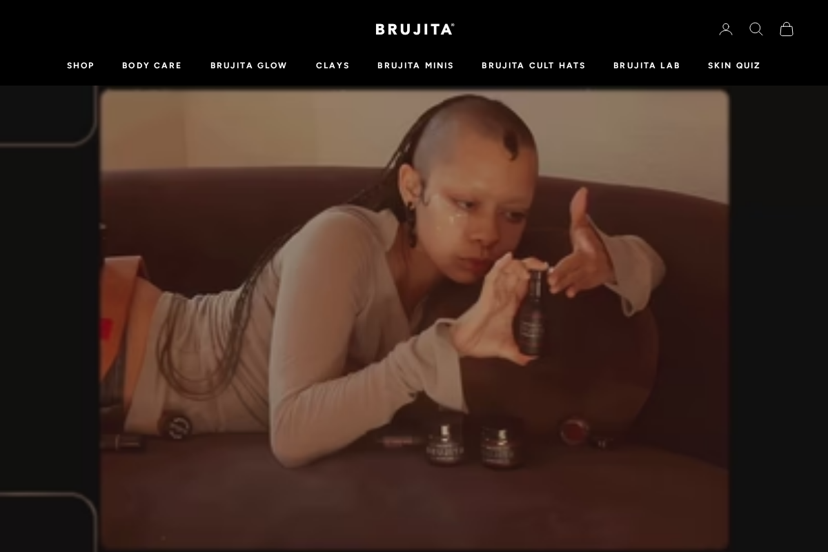 Brujita Skincare homepage screenshot