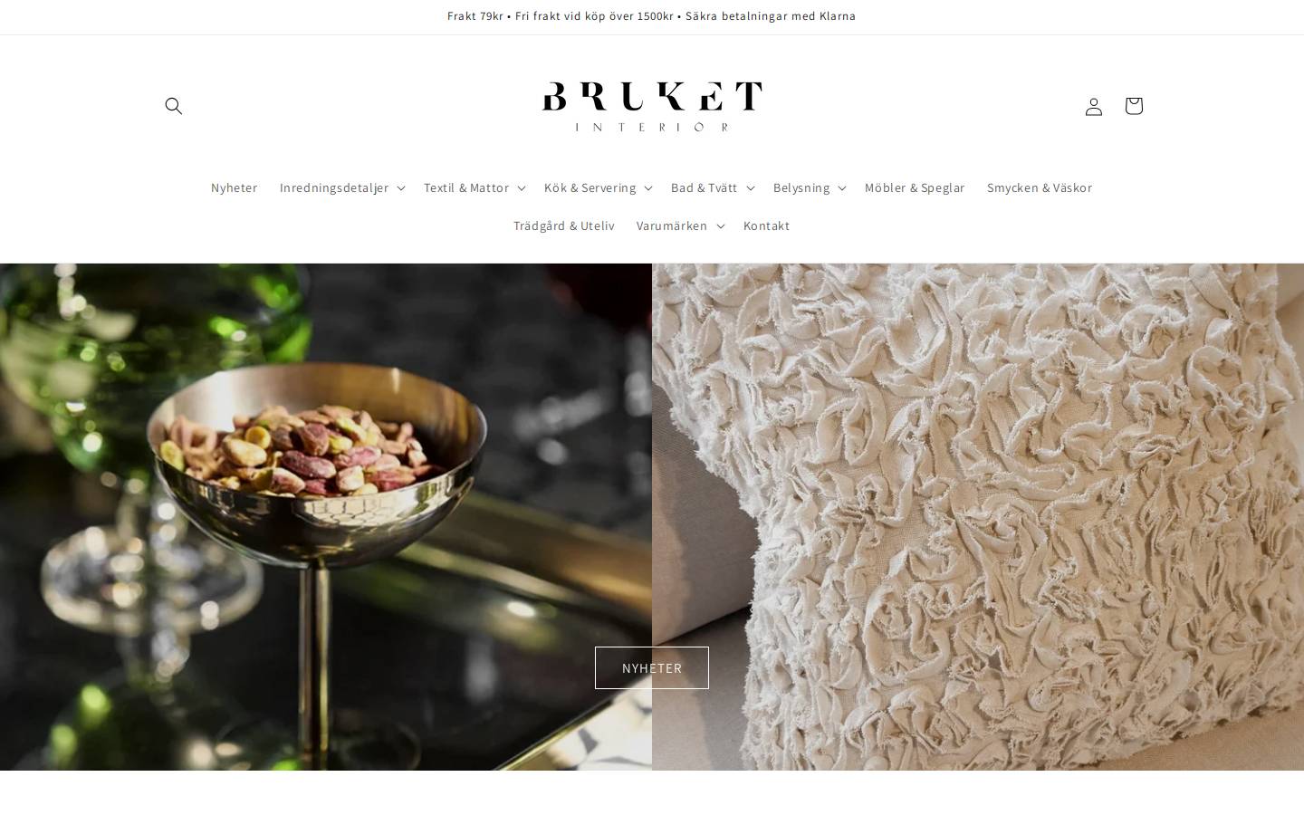 bruketinterior.se homepage screenshot