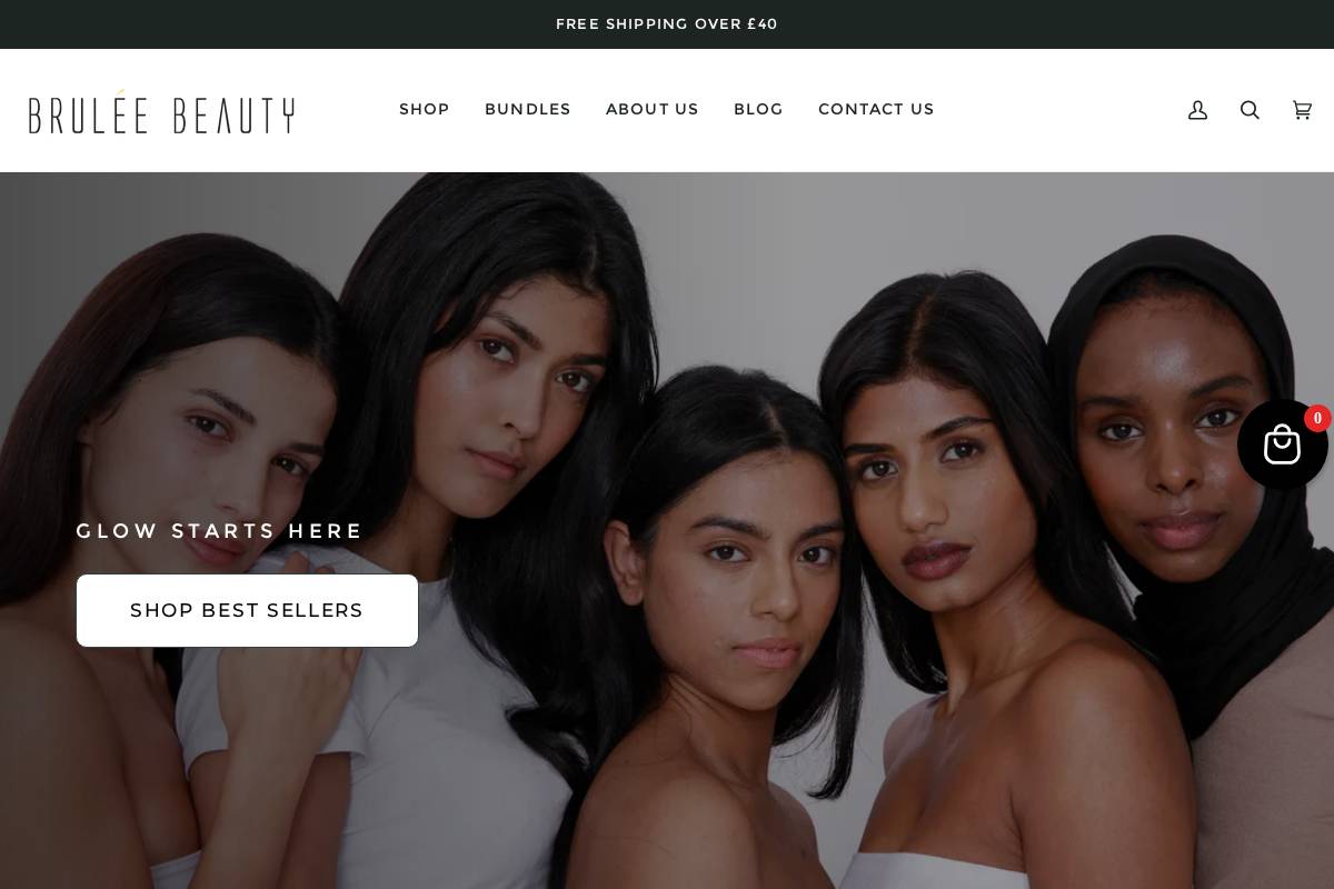 bruleebeauty.com homepage screenshot