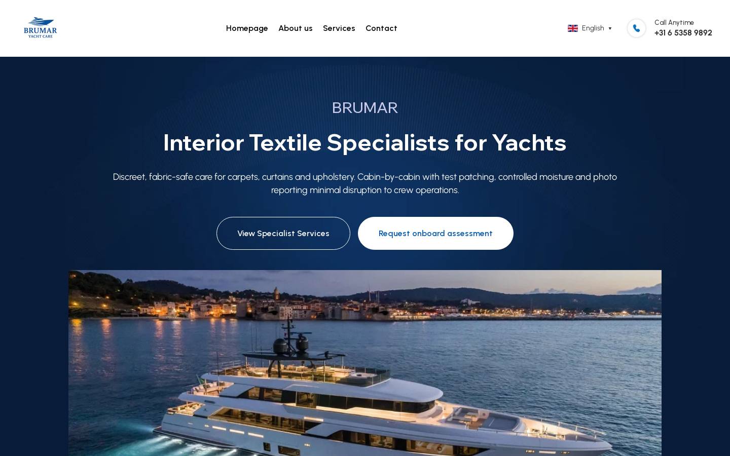 brumar-yachtcare.com homepage screenshot