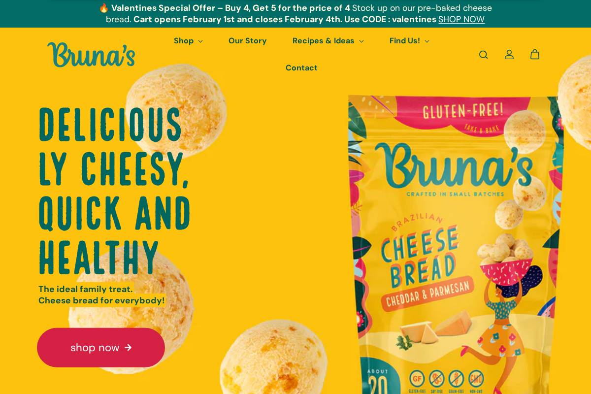 brunasbread.com homepage screenshot