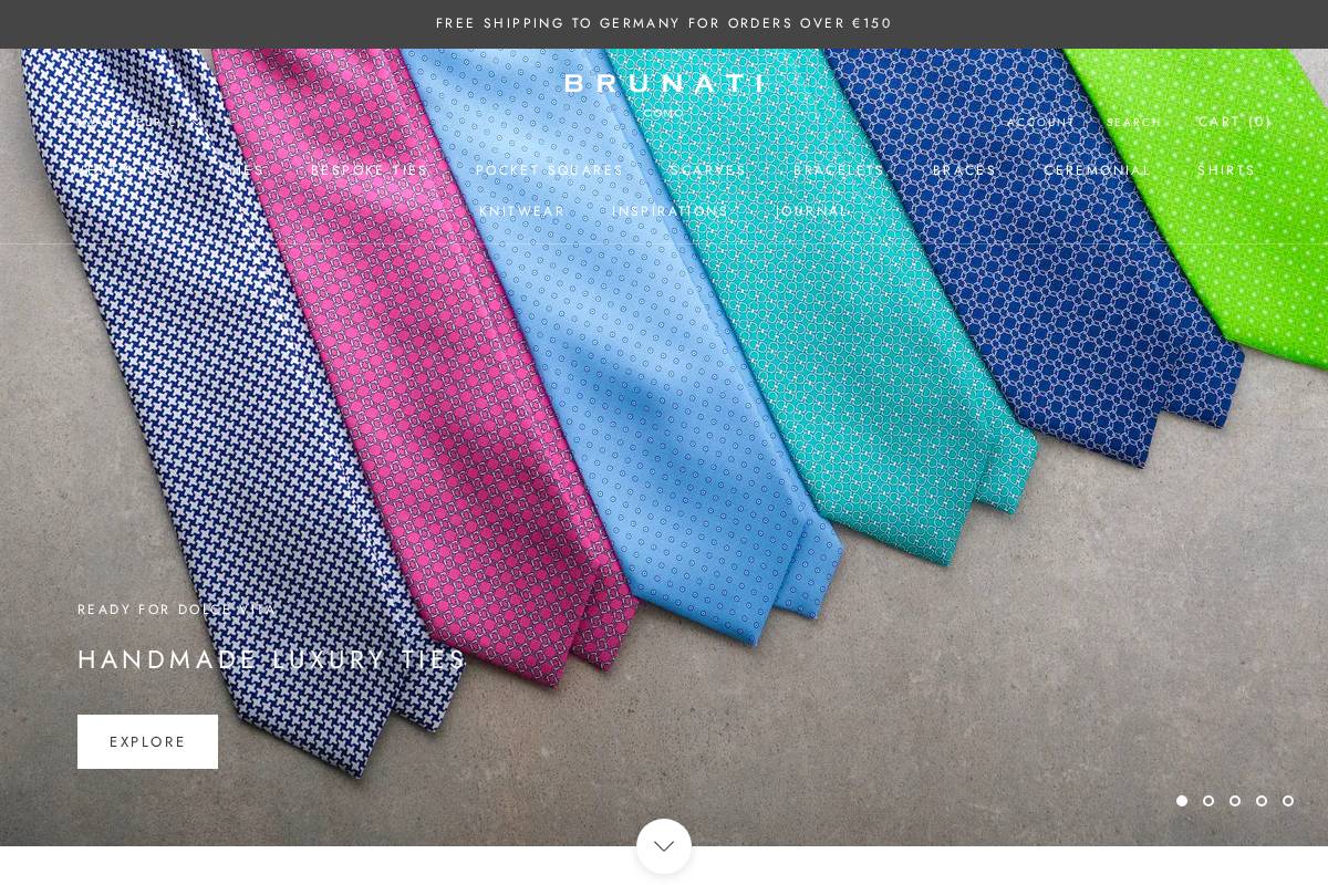 Brunaticomo homepage screenshot