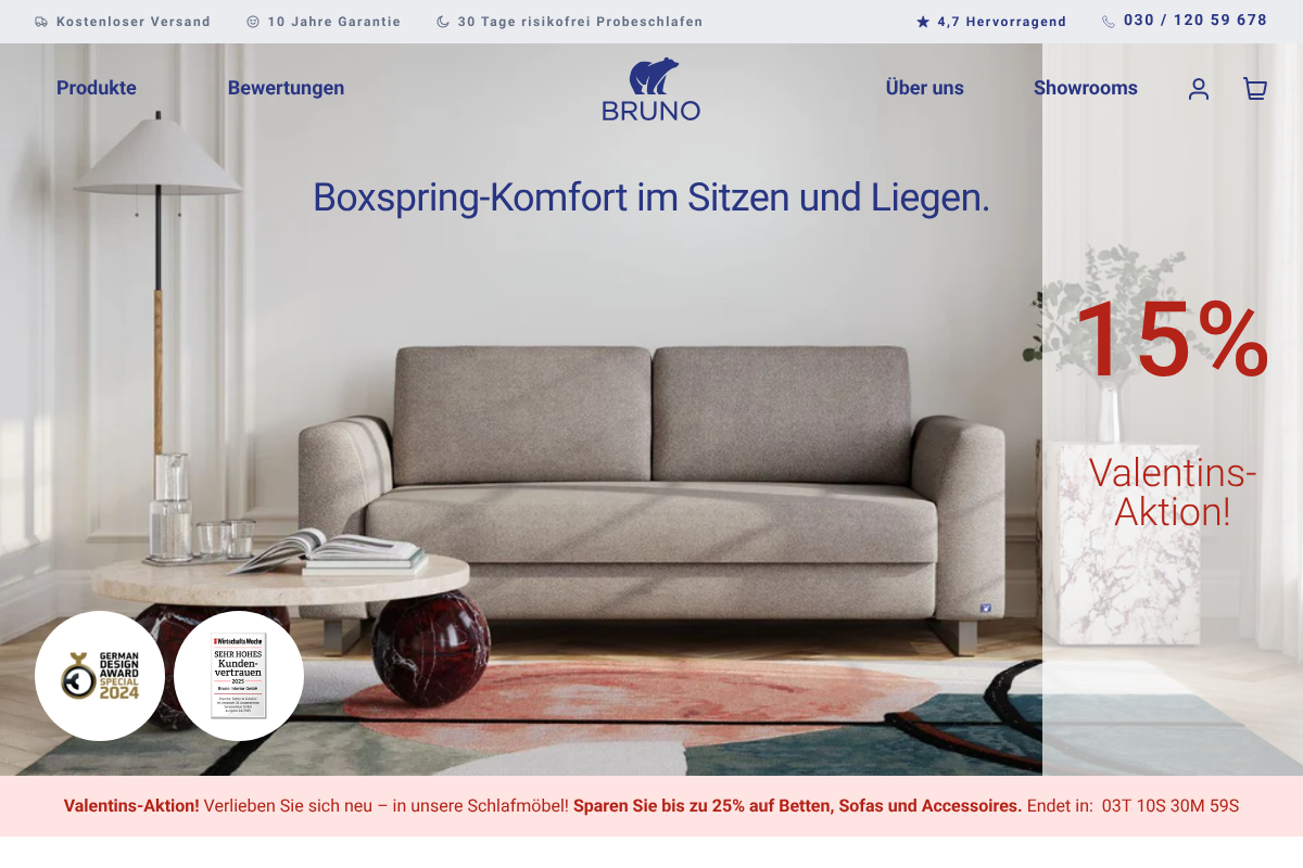 BRUNO homepage screenshot