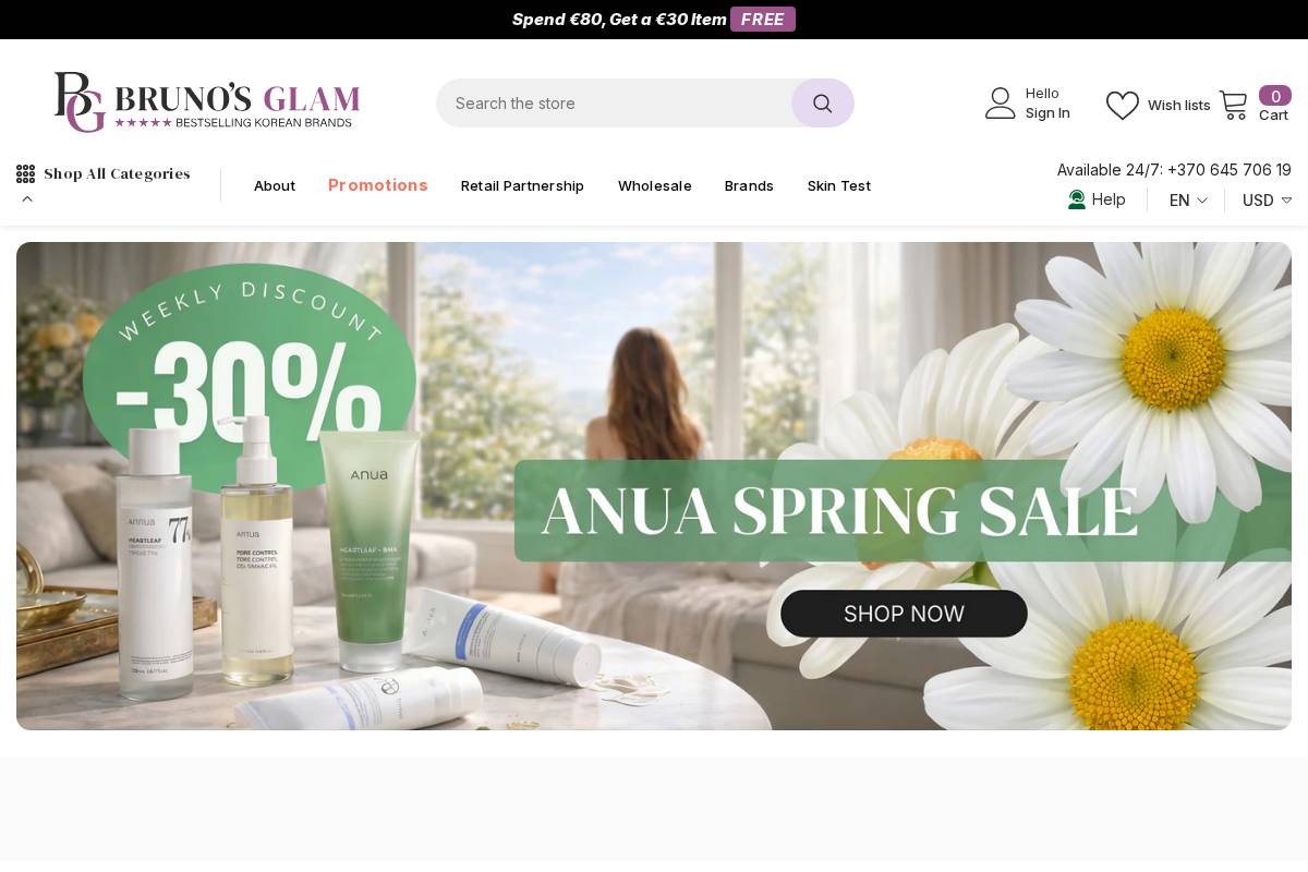 brunosglam.com homepage screenshot