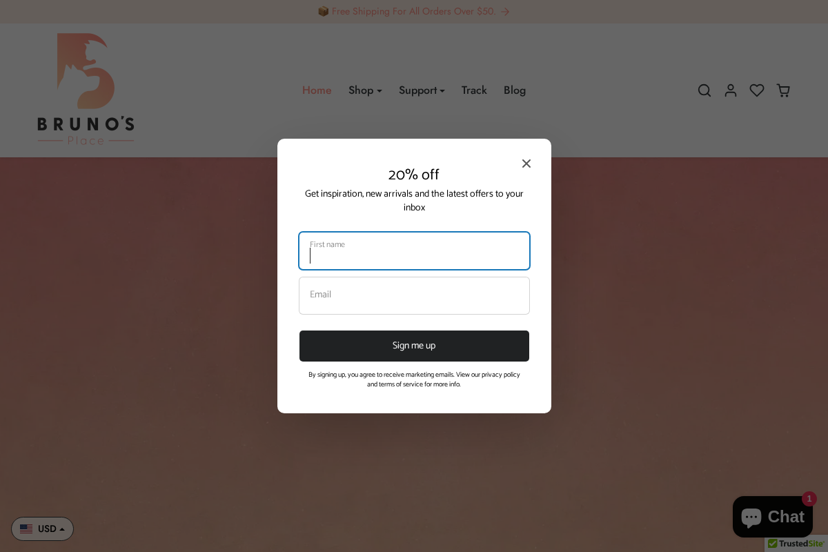 Bruno's Place homepage screenshot