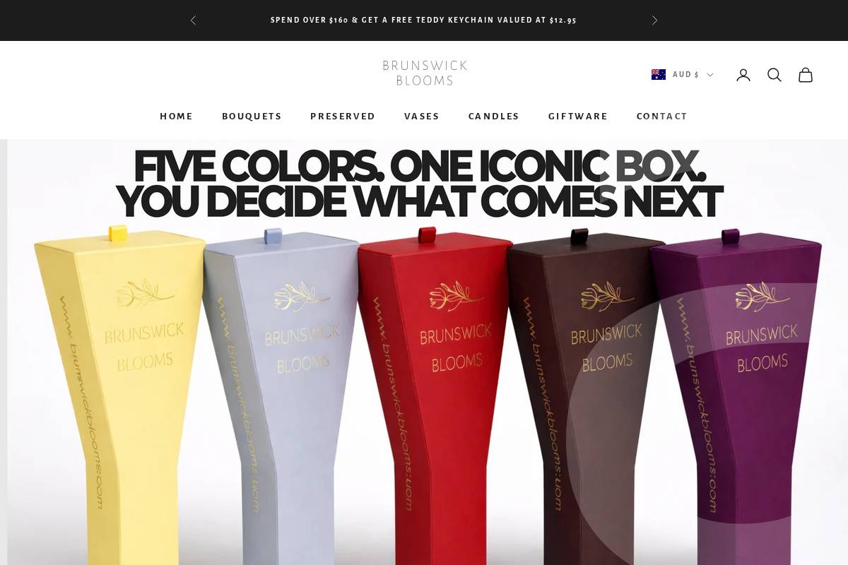 brunswickblooms.com homepage screenshot