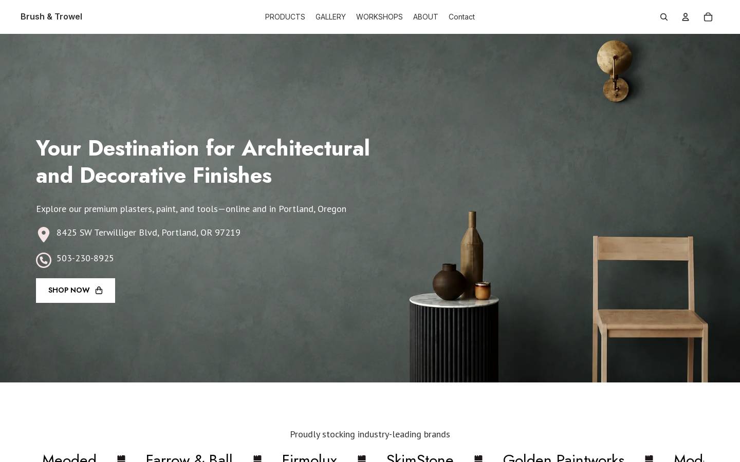 brushandtrowel.com homepage screenshot
