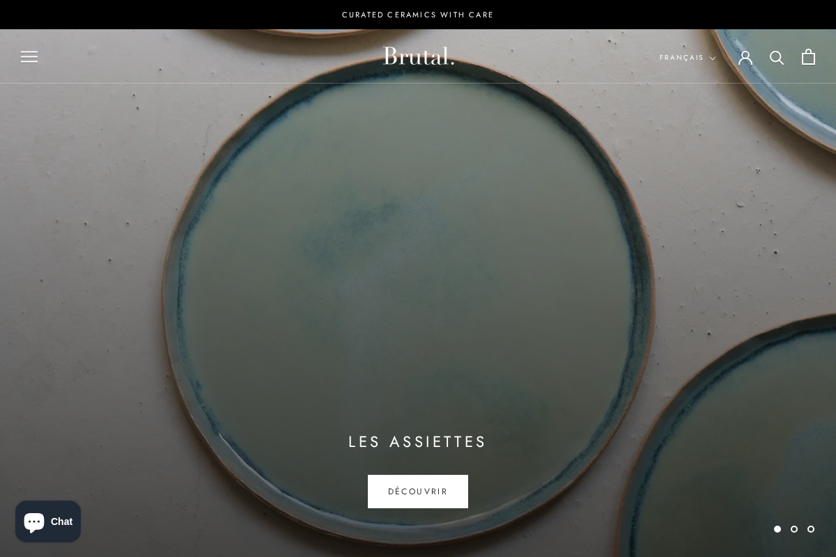 Brutal Ceramics homepage screenshot