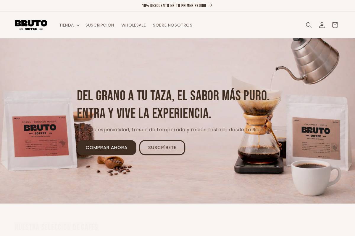 brutocoffee.com homepage screenshot