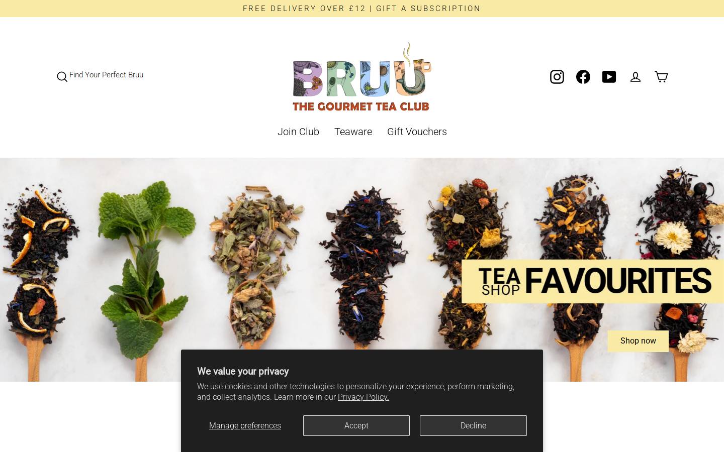 bruutea.com homepage screenshot