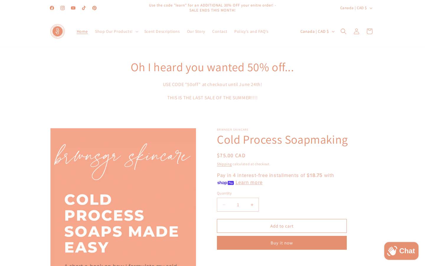 brwnsgrskin.com homepage screenshot