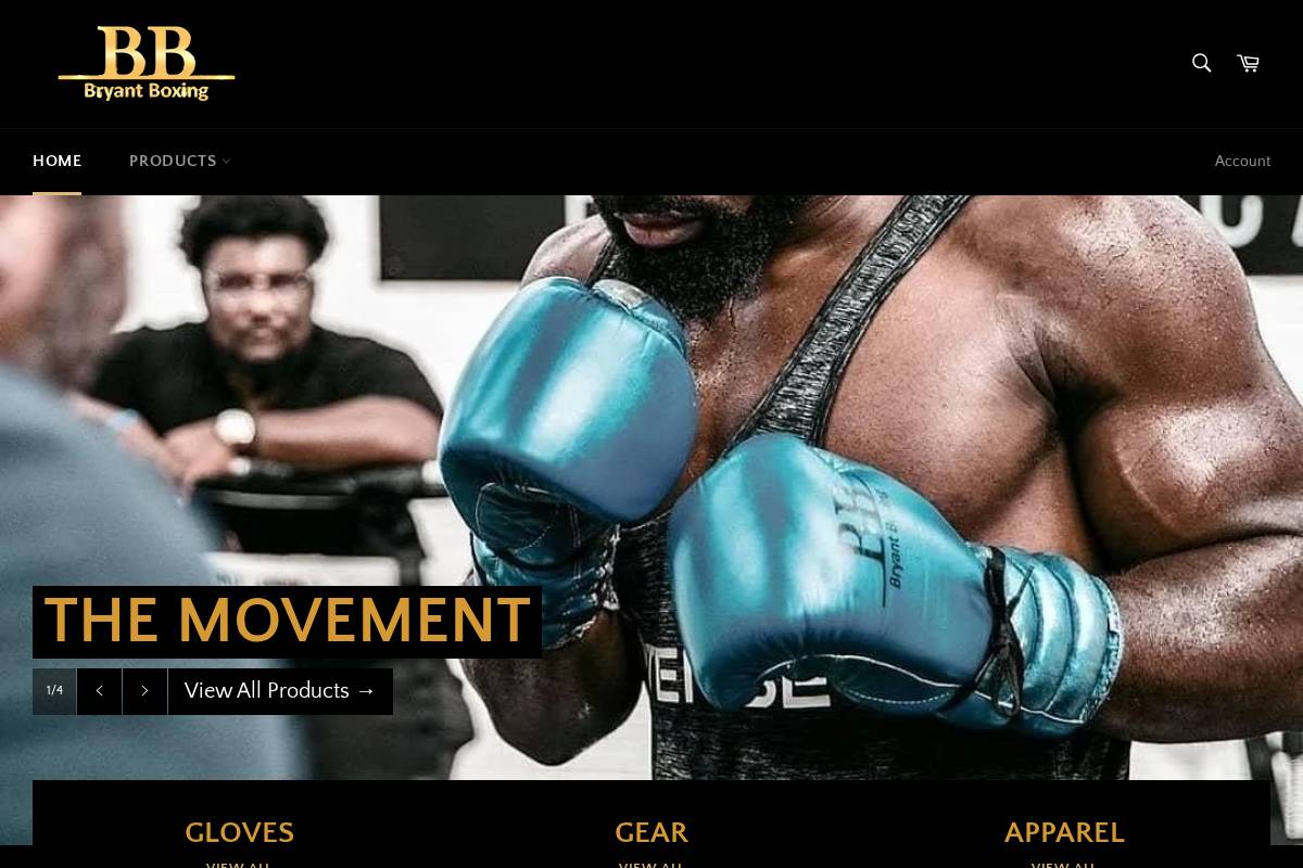 bryantboxing.com homepage screenshot