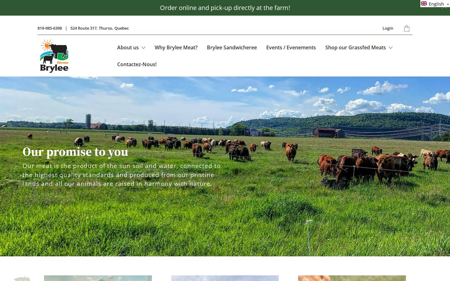 bryleefarm.ca homepage screenshot