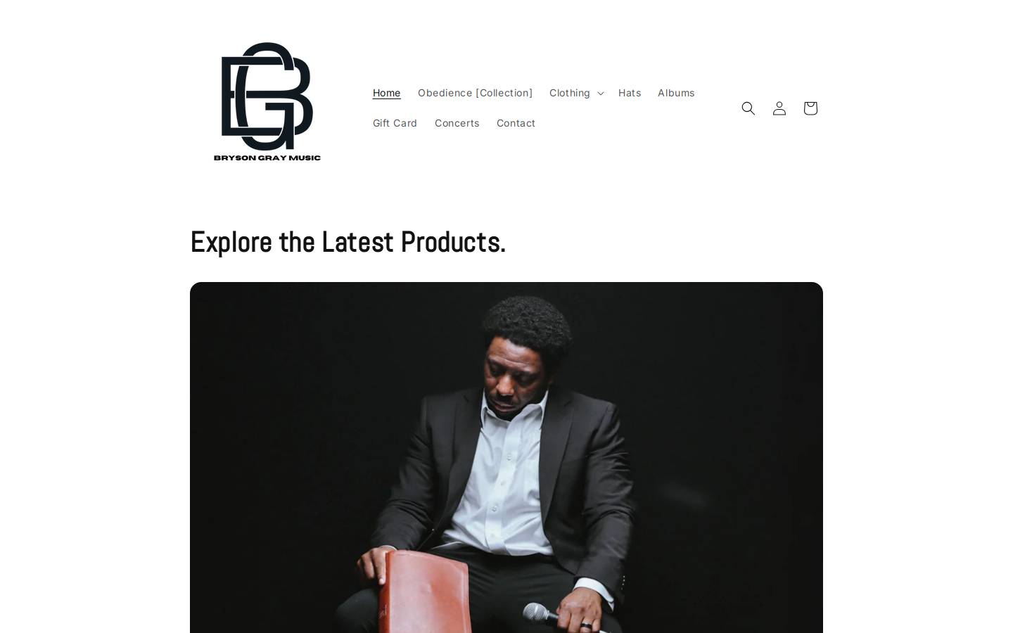 brysongraymusic.com homepage screenshot