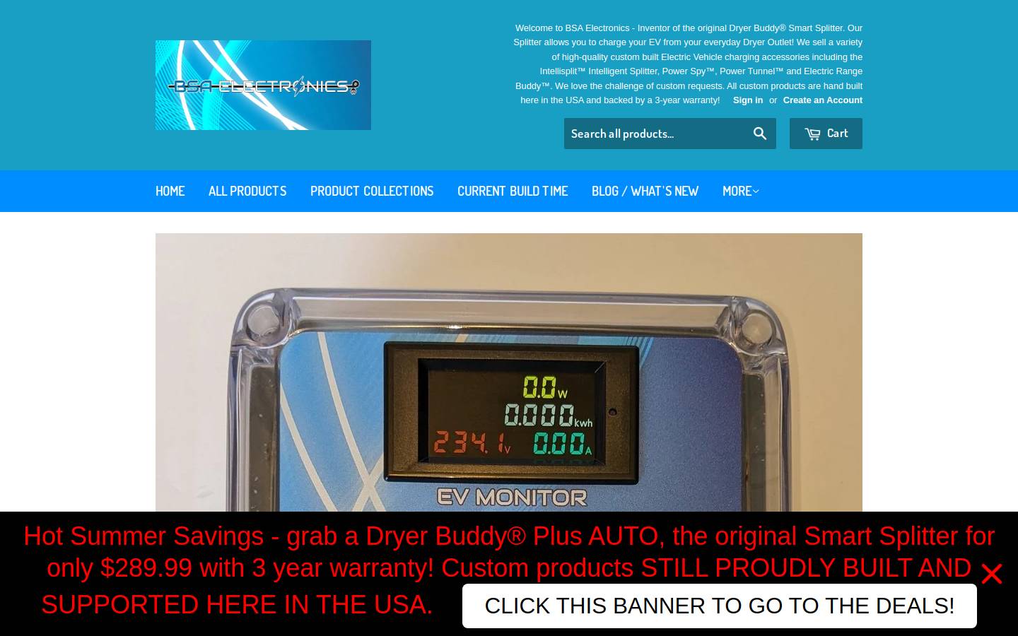 bsaelectronics.com homepage screenshot