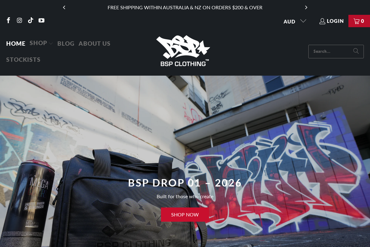 bspclothing.com homepage screenshot