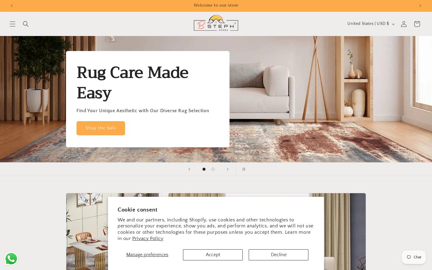 bstephstore.com homepage screenshot