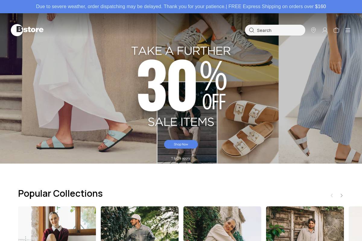bstore.com.au homepage screenshot