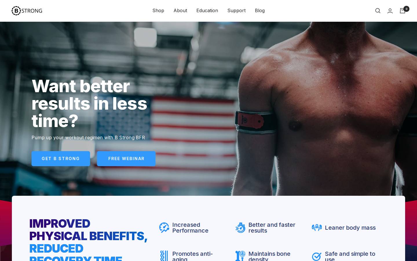 bstrong.training homepage screenshot