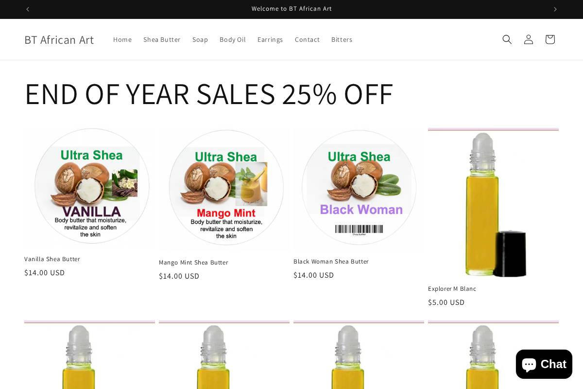 btafricanart.com homepage screenshot