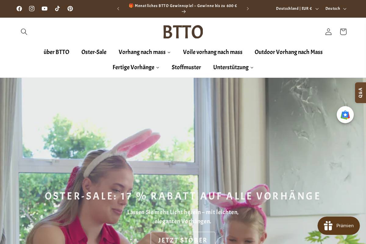 Btto homepage screenshot