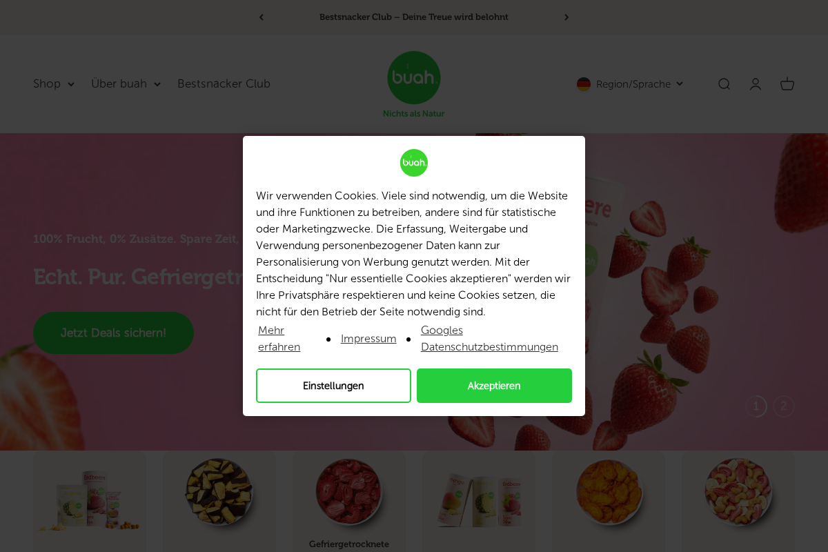 buah homepage screenshot