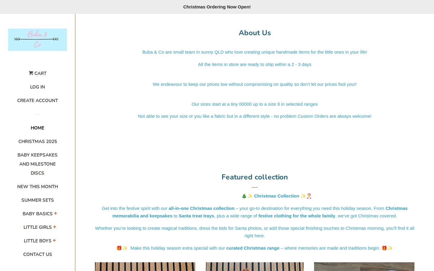bubaandco.com homepage screenshot