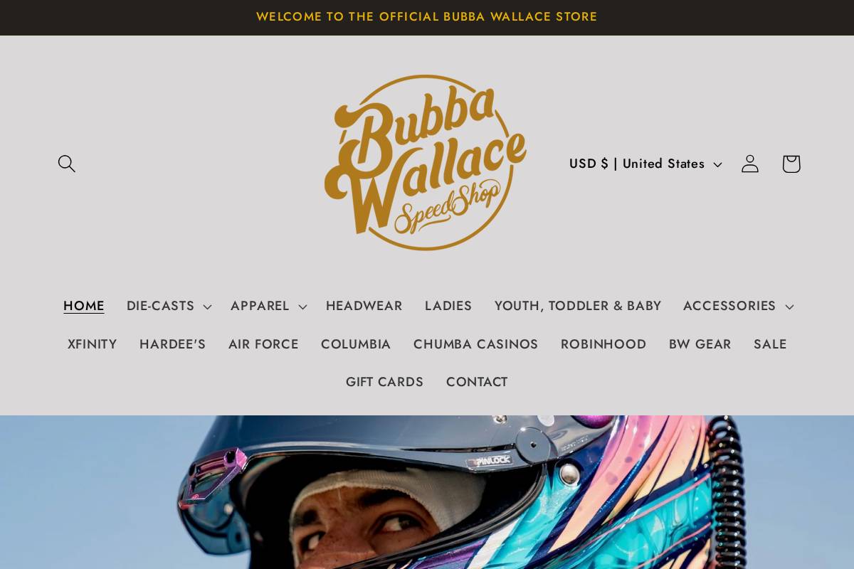 bubbawallacestore.com homepage screenshot
