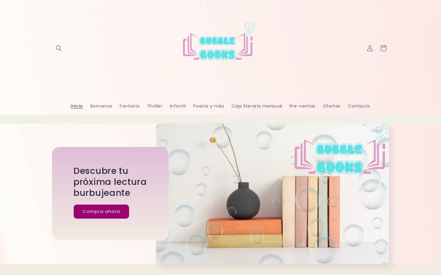 bubblebooksshop.com homepage screenshot