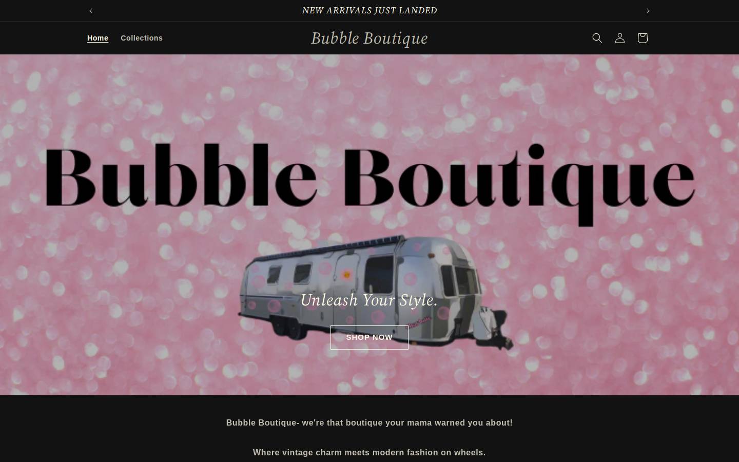 bubbleboutiquestore.com homepage screenshot