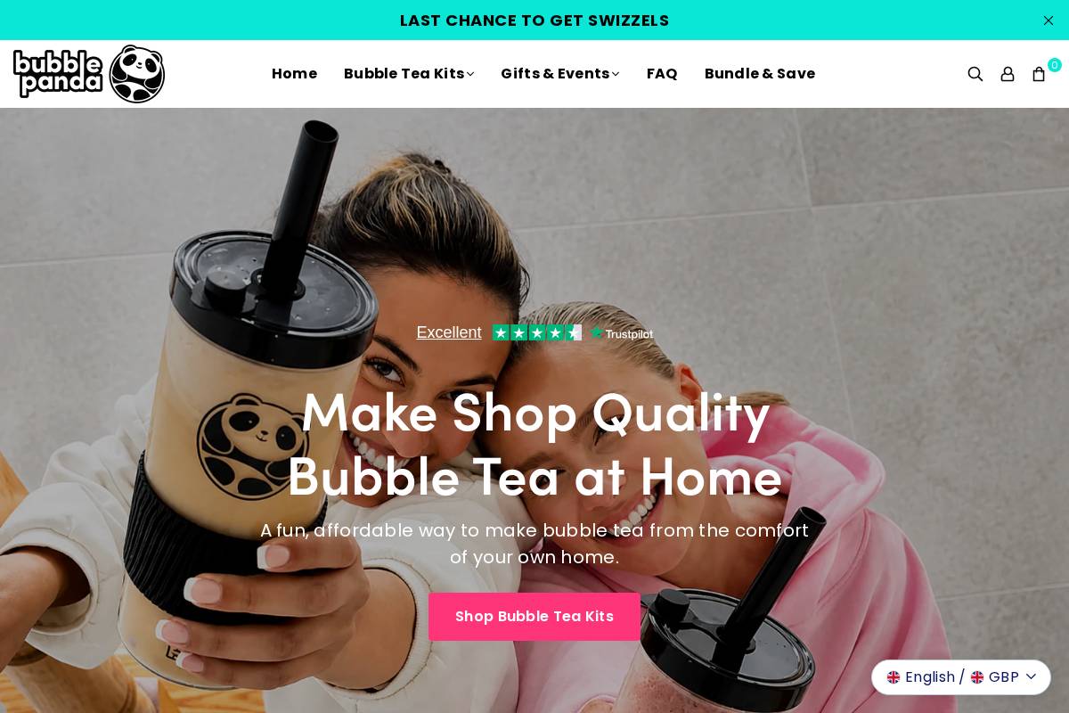 Bubble Panda homepage screenshot