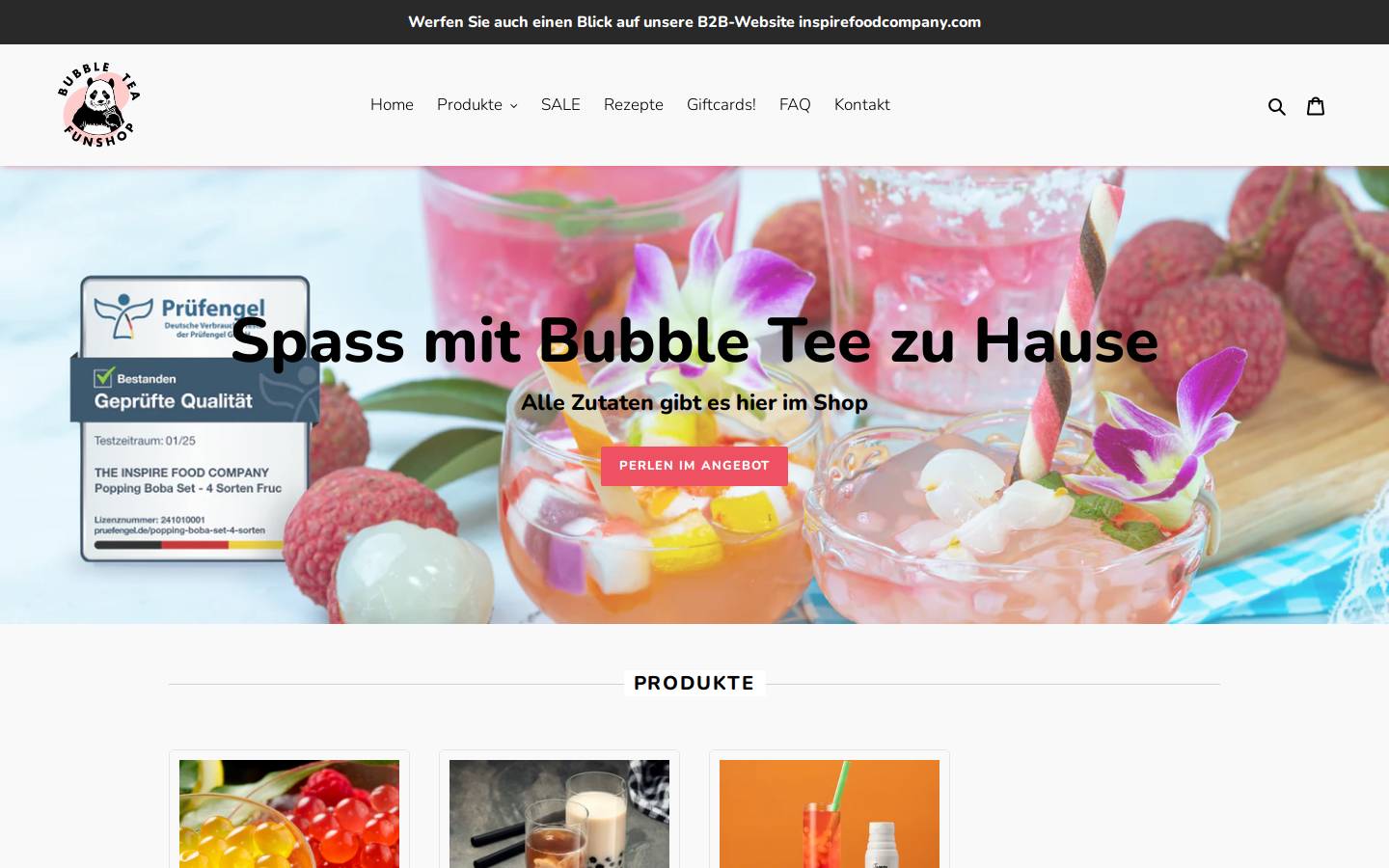 bubbleteafunshop.com homepage screenshot
