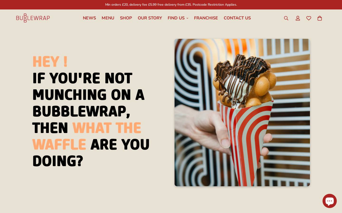 Bubblewrapwaffle homepage screenshot