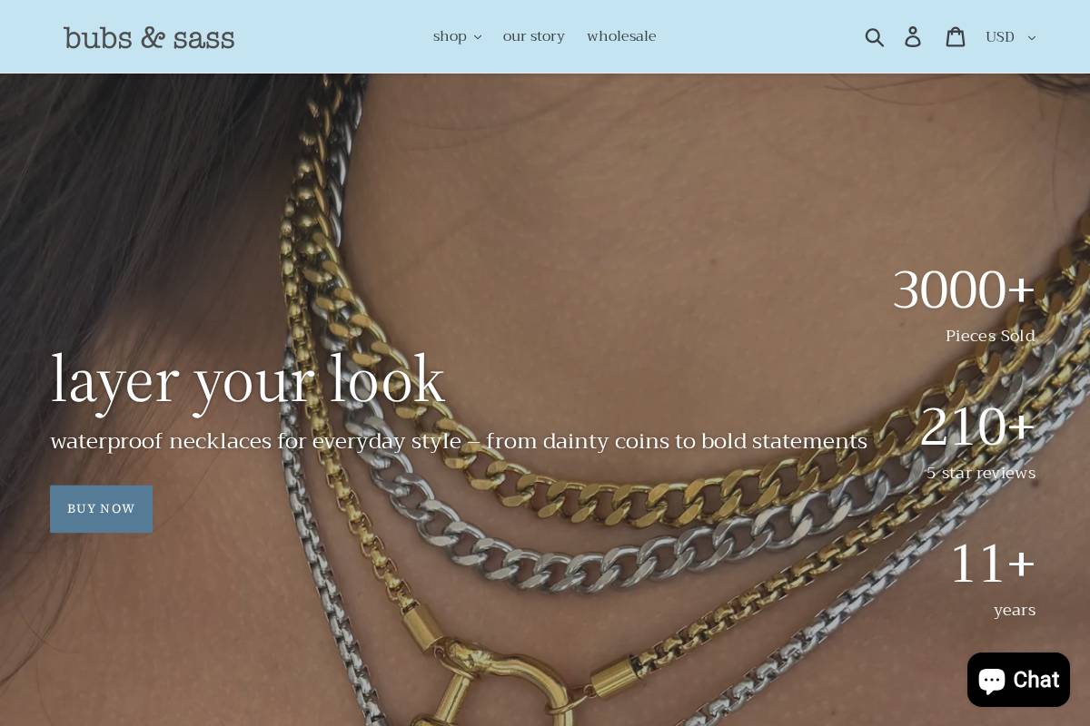 bubsandsass.com homepage screenshot