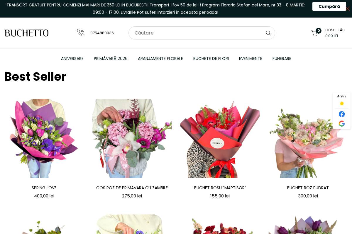 buchetto.ro homepage screenshot