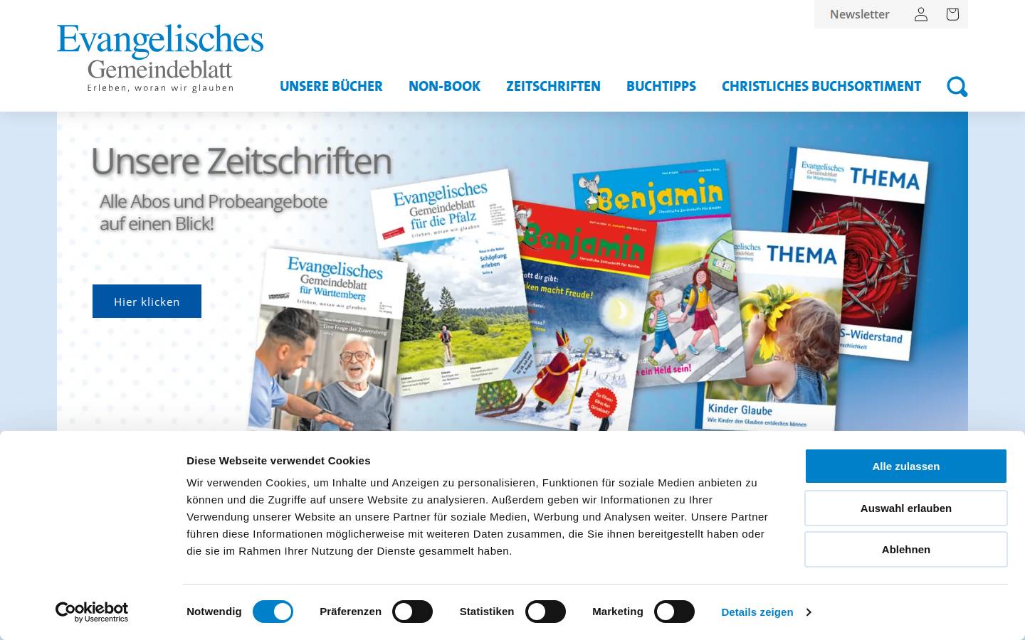 buchhandlung-eva.de homepage screenshot